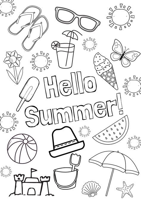 Summer Color Sheets Printable